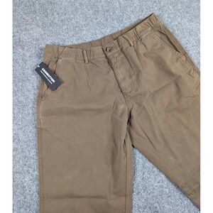 Bearbottom Stretch Jogger Pants Mens L Bark Brown Canvas Casual 30" NWT